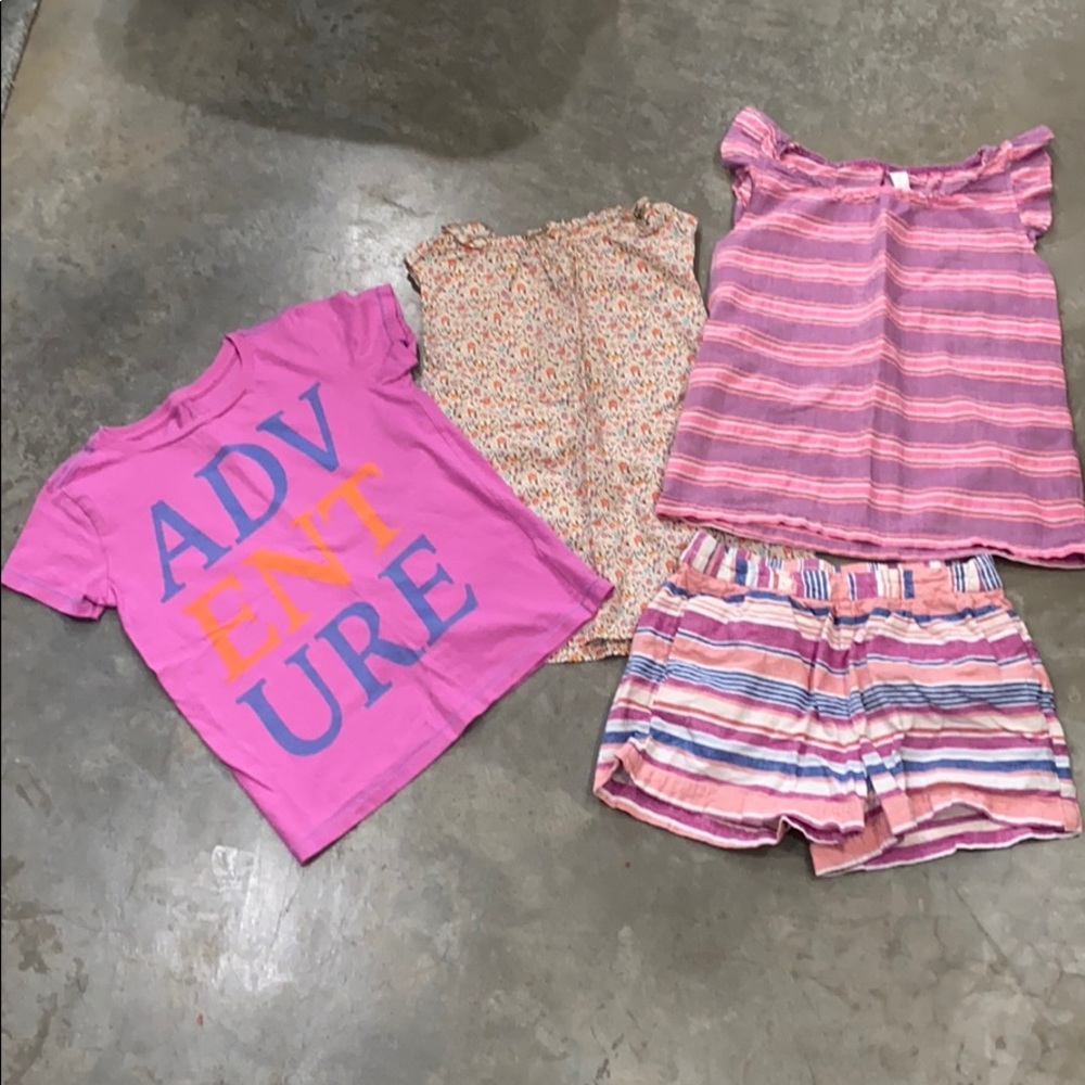 Set of girls tshirts and shorts